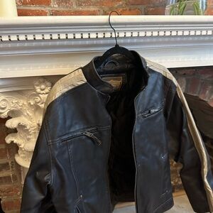 Arizona Jean Company Black and Cream Bomber Jacket